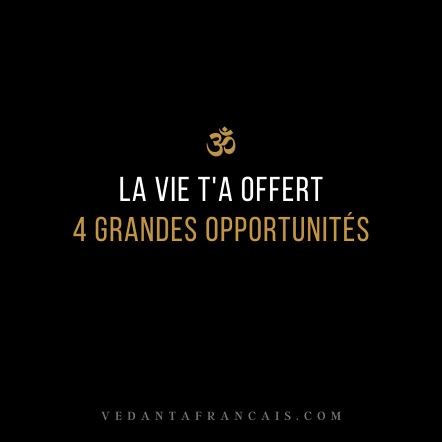 La vie t'a offert 4 grandes opportunités
