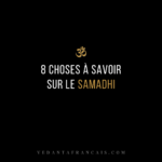 Titre « 8 choses à savoir sur le samadhi » en blanc et doré sur fond noir.