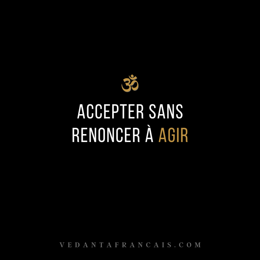 Titre « Accepter sans renoncer à agir » en blanc et doré sur fond noir.