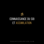 Titre « Connaissance du Soi et assimilation » en blanc et doré sur fond noir.