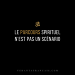 Titre « Le parcours spirituel n’est pas un scénario » en blanc et doré sur fond noir.
