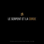 Titre « Le serpent et la corde » en blanc et doré sur fond noir.