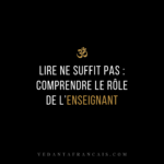 Titre « Lire ne suffit pas : comprendre le rôle de l’enseignant » en blanc et doré sur fond noir.