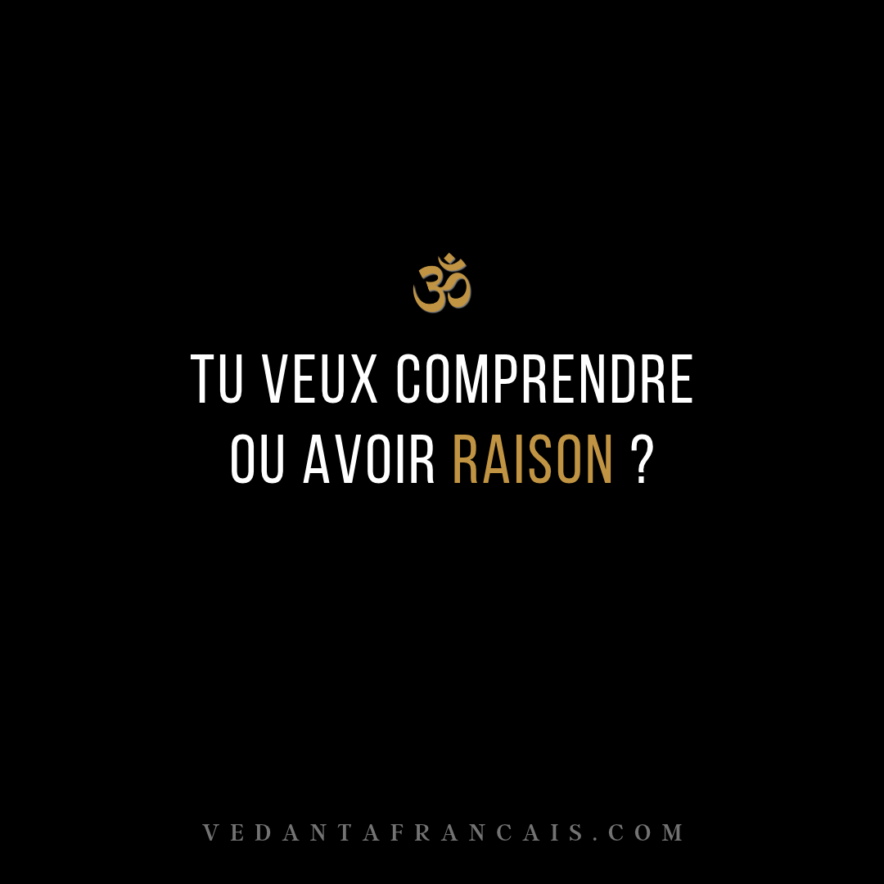 Tu veux comprendre ou avoir raison ? — titre sous le symbole Om, avec « raison » en doré.